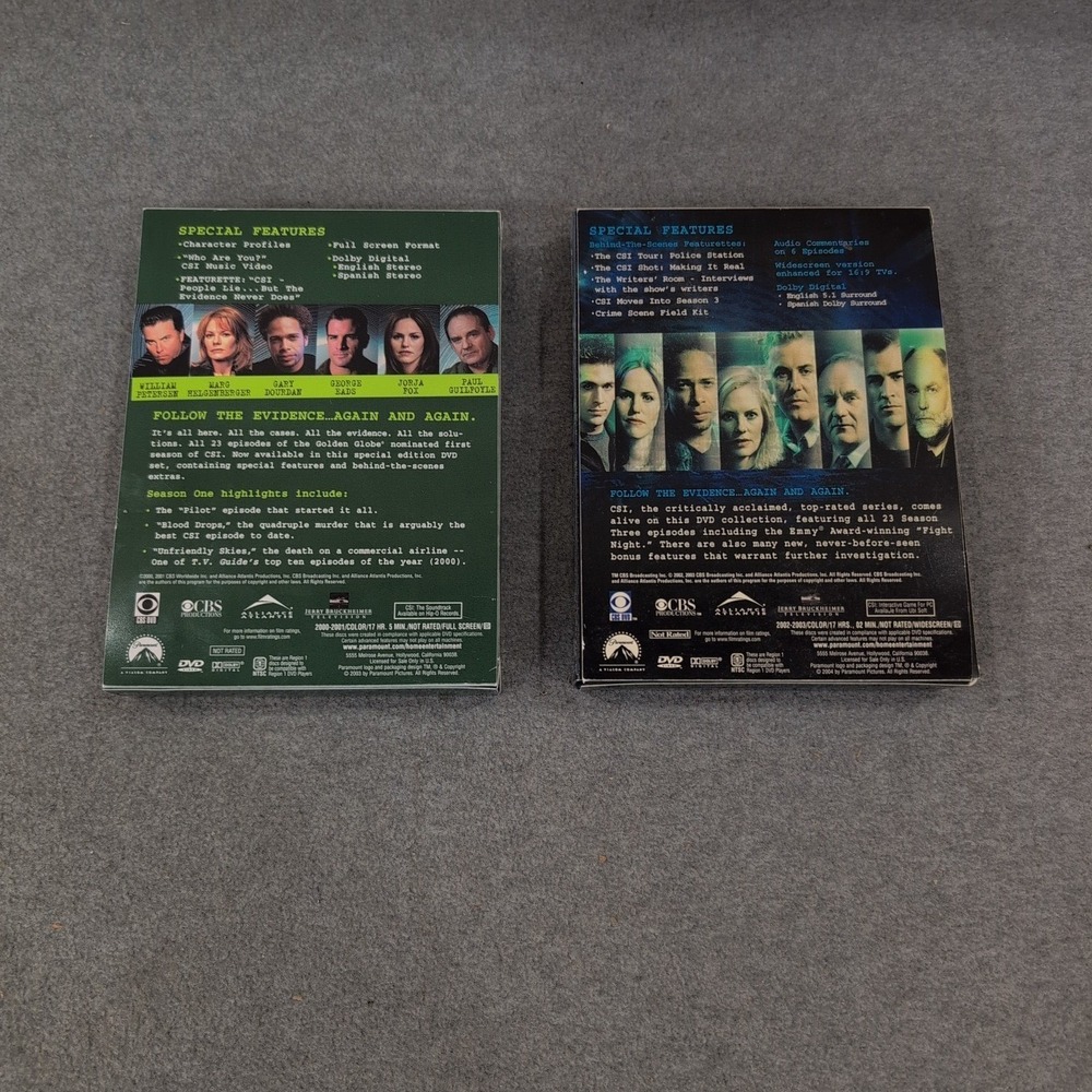 CSI Crime Scene Investigation The Complete First and Third Seasons DVD Box Sets - Picture 2 of 2